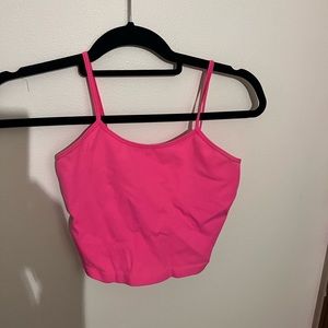 Pink Free People Tank (Strappy Back Tighten Up Tank Top)